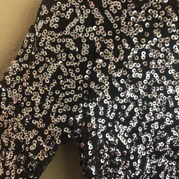 J. Crew Sequin Dark Gray Top Blouse XXS Oversized Holiday Glam NYE Party - Picture 5 of 6